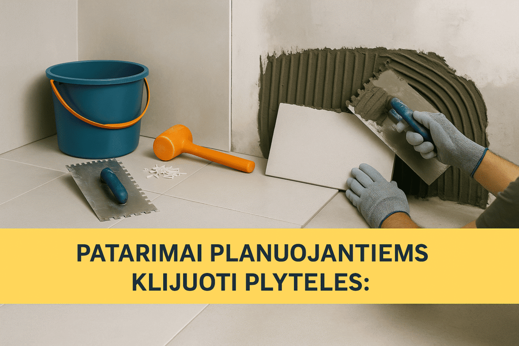 Patarimai klijuojant plytelės